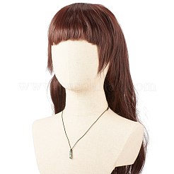 Natural Indian Nugget Pendant Necklace with Cowhide Leather Cord&nbsp;NJEW-JN03882-03