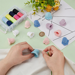 12Pcs 6 Colors Flower Shape Cotton Knitted Costume Ornament Accessories&nbsp;DIY-FG0005-34