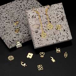 12Pcs 12 Style Brass Pendants&nbsp;KK-LS0001-28G