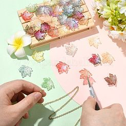 90Pcs 9 Colors Baking Paint Transparent Glass Pendants&nbsp;DGLA-CJ0001-05
