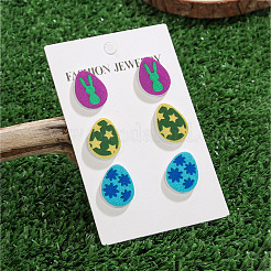 3 Pairs Easter Acrylic Stud Earrings&nbsp;FS-WG03FB9-01