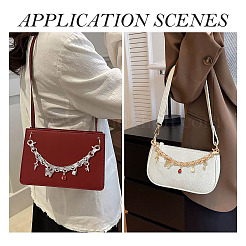 2Pcs 2 Styles Alloy & Glass Butterfly Star Key Charm Aluminum Chain Bag Decorative Chains&nbsp;HJEW-TAC0134