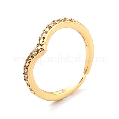 Clear Cubic Zirconia Crown Open Cuff Ring for Women&nbsp;X-RJEW-C018-15G