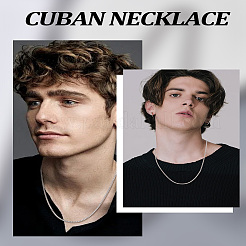 2Pcs Stainless Steel Punk Box Chain Necklaces for Men&nbsp;NJEW-LP0001-15P