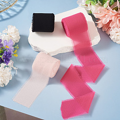 3 Rolls Polyester Raw Edges Ribbons&nbsp;SRIB-TAC0002-26C