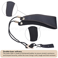 PU Leather & Alloy Adjustable Clarinet Shoulder Strap&nbsp;AJEW-WH20098-063