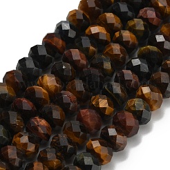 Three-color Natural Tiger Eye Beads Strands&nbsp;G-Z111-A02-02