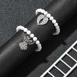 Natural Malaysia Jade Round Beaded Bracelets Sets&nbsp;BJEW-JB09541