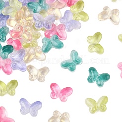50Pcs 5 Colors Two Tone Transparent Spray Painted Glass Beads&nbsp;GLAA-FP0001-30