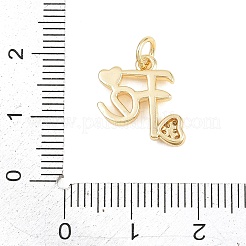 Brass Micro Pave Clear Cubic Zirconia Pendants&nbsp;KK-D258-39G-02