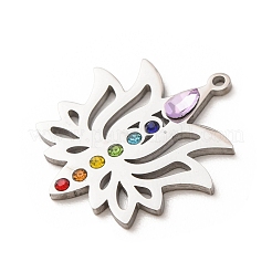 Chakra 304 Stainless Steel Rhinestone Pendants&nbsp;RB-CBA27F2-01P