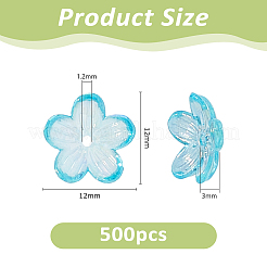 500Pcs UV Plating Acrylic Bead Caps&nbsp;PACR-DC0001-06