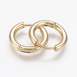 304 Stainless Steel Huggie Hoop Earrings&nbsp;EJEW-P138-02-15mm-G