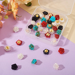 40Pcs 5 Colors 1-Hole Plastic Buttons&nbsp;FIND-TA0008-23