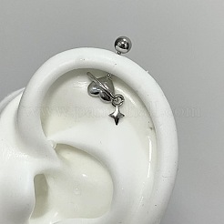 Heart with Star 304 Stainless Steel Cartlage Earrings&nbsp;FS-WG89376-01