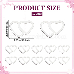 120Pcs Valentine's Day 304 Stainless Steel Linking Rings&nbsp;STAS-ME0002-23