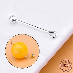 Rack Plating 925 Sterling Silver Threaded Ball Eyepin&nbsp;STER-L044-02B-S