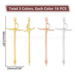 48Pcs 3 Colors Alloy Sword Pendants&nbsp;FIND-UN0003-12