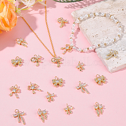 18Pcs 6 Styles Rack Plating Brass Micro Pave Clear Cubic Zirconia Pendants&nbsp;KK-BBC0022-51