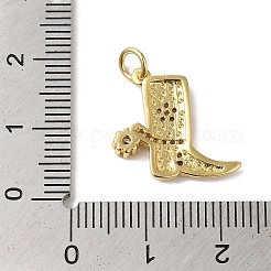 Rack Plating Brass Micro Pave Clear Cubic Zirconia Pendants&nbsp;KK-B092-34G