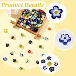 180Pcs 6 Styles Handmade Millefiori Glass Bead Strands&nbsp;LAMP-LT0001-07