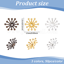 150Pcs 3 Colors Brass Bead Caps&nbsp;OHAR-ME0001-01