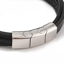 Braided Microfiber Leather Multi-strand Bracelets&nbsp;BJEW-B096-05C