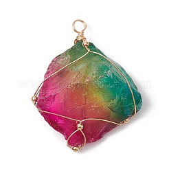 Electroplated Raw Rough Natural Quartz Crystal Big Pendants&nbsp;PALLOY-JF02622-03