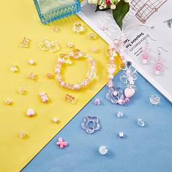 150 Pieces Random Rose Acrylic Beads Bear Pastel Spacer Beads Butterfly Loose Beads for Jewelry Keychain Phone Lanyard Making&nbsp;JX543C