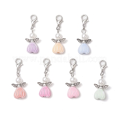Angel Acrylic & ABS Plastic Imitation Pearl Pendant Decorations&nbsp;HJEW-JM03298-01