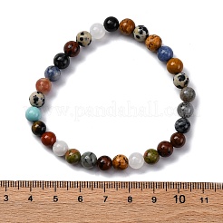 Natural & Synthetic Mixed Gemstone Beaded Stretch Bracelets for Women Men&nbsp;BJEW-F490-01A