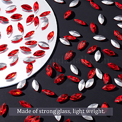 100Pcs Pointed Back Glass Rhinestone Cabochons&nbsp;RGLA-FG0001-13