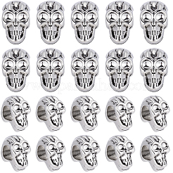 50Pcs Skull Alloy European Beads&nbsp;MPDL-PA0001-02