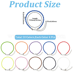 40Pcs 10 Colors Braided Waxed Cord Bracelets for Men Women&nbsp;BJEW-SC0001-71