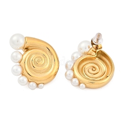 304 Stainless Steel Shell Shape Stud Earrings for Women&nbsp;EJEW-A116-02G