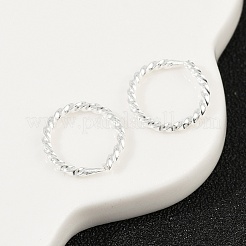 Brass Twist Ring Hoop Earrings&nbsp;EJEW-F378-01S