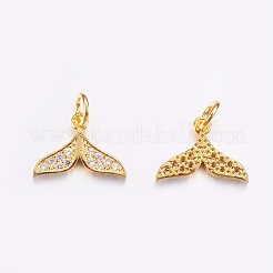 Brass Micro Pave Cubic Zirconia Charms&nbsp;ZIRC-G128-08