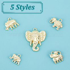 50Pcs 5 Style Rack Plating Alloy Pendants Rhinestone Settings&nbsp;FIND-CA0004-83