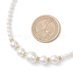 Round Shell Pearl Graduated Beaded Necklaces&nbsp;NJEW-JN05864