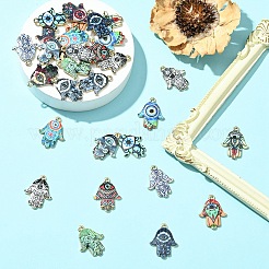 15Pcs 15 Colors Printed Alloy Pendants&nbsp;ENAM-YW0006-44