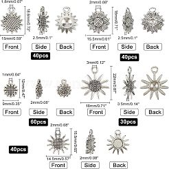 210Pcs Tibetan Style Alloy Pendants&nbsp;TIBEP-FH0001-12