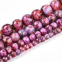 Baking Paint Glass Beads Strands&nbsp;DGLA-N003-8mm-B03