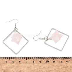 Rhombus Brass Dangle Earrings&nbsp;EJEW-D360-01P-02