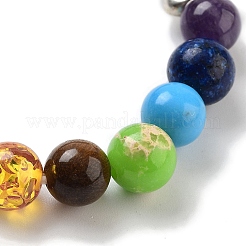 Chakra Round Natural Amethyst Beaded Stretch Bracelets&nbsp;BJEW-K251-05C