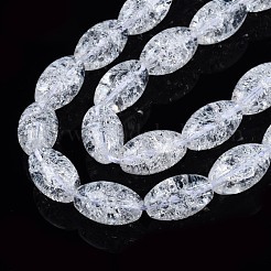 Transparent Crackle Glass Beads Strands&nbsp;GLAA-S192-B-010A