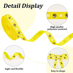 Polyester Bees Printed Grosgrain Ribbons&nbsp;SRIB-WH20020-018F