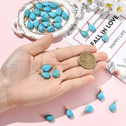 30Pcs Dyed Synthetic Turquoise Pendants&nbsp;PALLOY-YW00132