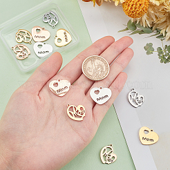 12Pcs 2 Style Ion Plating(IP) 304 Stainless Steel Pendants&nbsp;STAS-PH0003-98