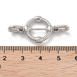 Brass Micro Pave Clear Cubic Zirconia Fold Over Clasps&nbsp;LS-KK-K361-02P