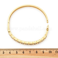 Brass Micro Pave Clear Cubic Zirconia Hinged Bangles for Women&nbsp;BJEW-K274-02G